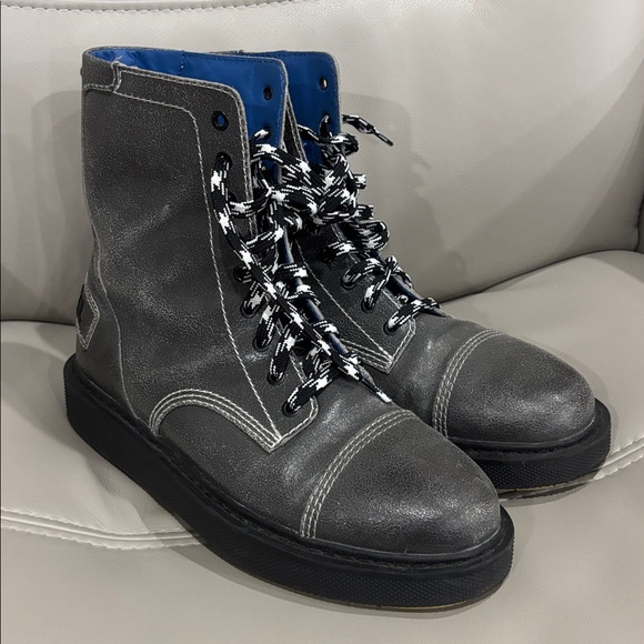 Diesel D-Cage DBB Y01775  Mens Gray Leather Casual Dress Boots - Picture 1 of 7